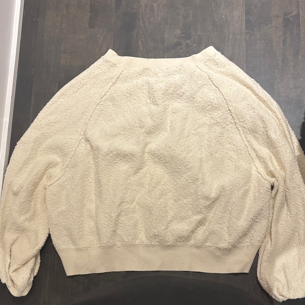 Free People Cream Textured Women's Sweater